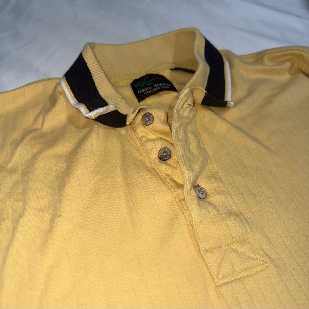 ⛳️Greg Norman Collection Shark Logo Golf Polo Shirt Yellow Men’s
